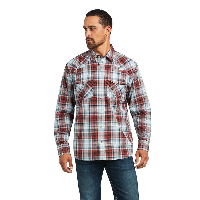 Camisas Ariat Hugh Retro Fit Marrones/Blancas Hombre - Chile 469-TIBFML